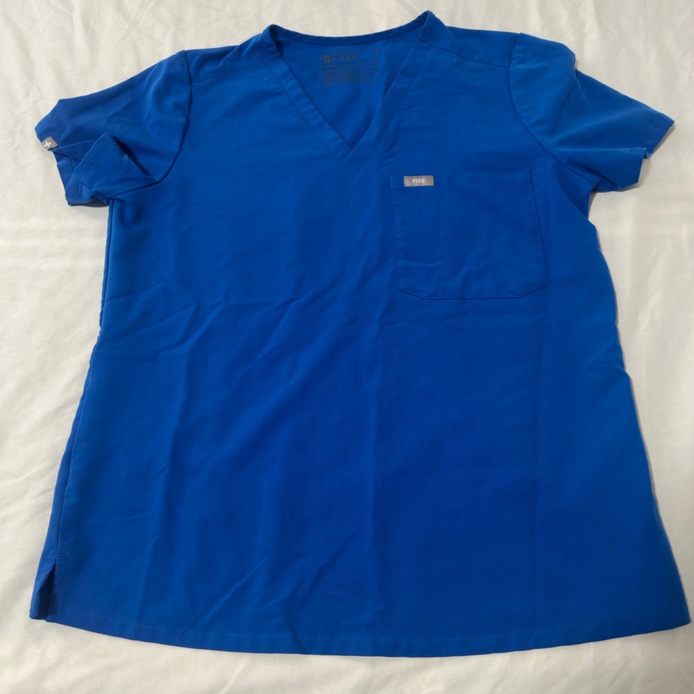 Figs Catarina One Pocket Scrub Top Royal Blue,  Size M FW1000 Po 2840